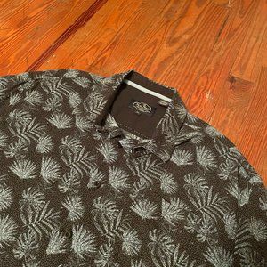 Nat Nast Luxury Originals Silk Blend Floral Black Men's XL Speckled Button Shirt